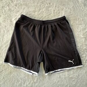Puma Mens Black Soccer Shorts dryCELL Athletic Training 703195 Size L